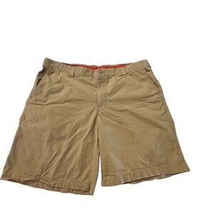 Columbia Sportswear Men's Khaki Chino Shorts Size 42 Tan Flat Front